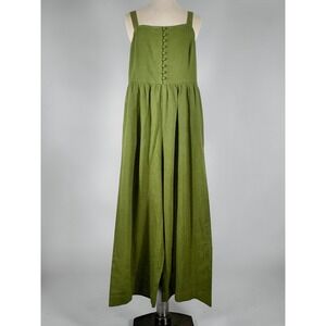 Madewell Wide Leg Jumpsuit Women Size 4 Green Excellent Cottagecore Boho